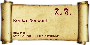 Komka Norbert névjegykártya